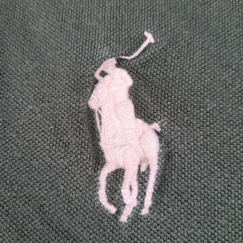 Ralph Lauren‎ Polo Big Pony Rugby Shirt Green Logo Short Sleeve L